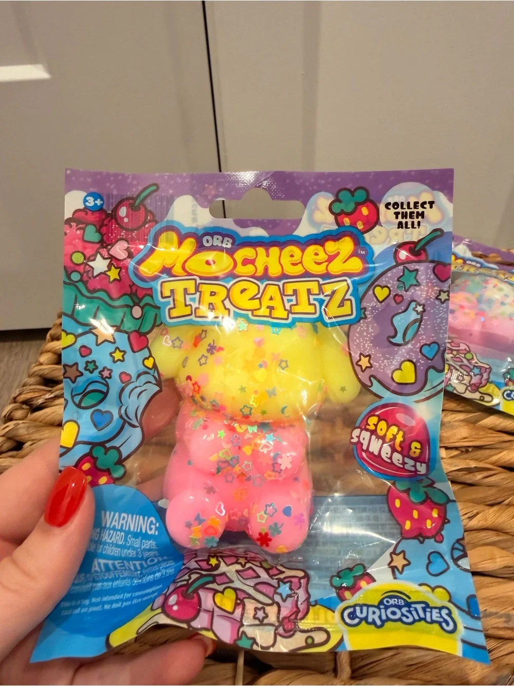 ORB Mochi-ez Treatz Kids Squishy Toy - Red, Pink, Yellow, White (4pack)